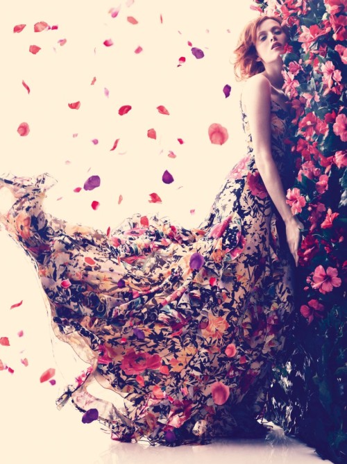 Karen Elson Embraces Spring for Harper’s Bazaar UK May 2013 by Alexi Lubomirski