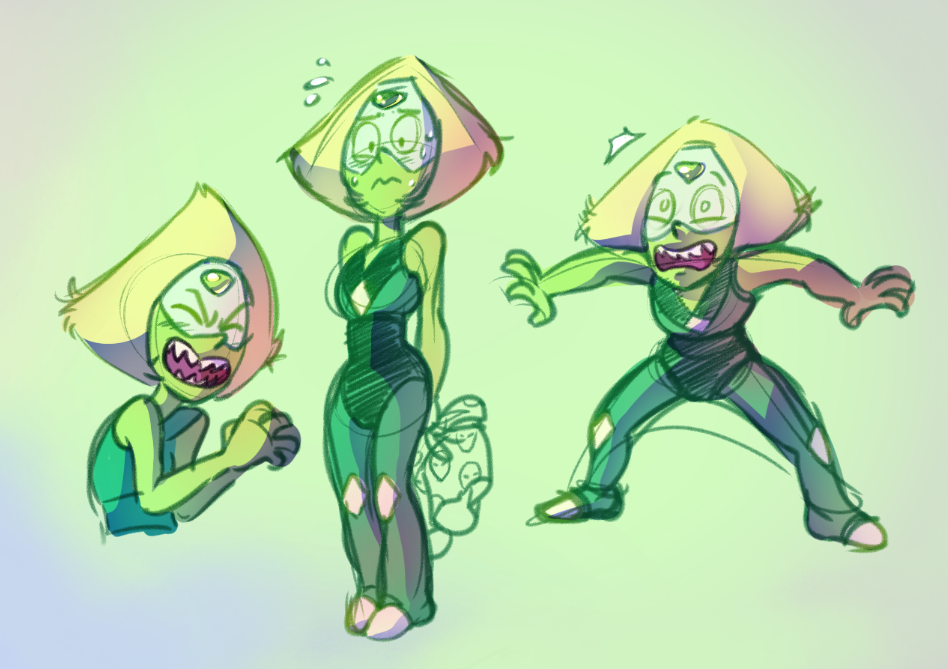 myshrinkingviolet:  New headcanon: Peridot finds Greg’s music and proceeds to listen