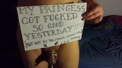 mylockedcockworld:  So happy my Princess is satisfied and happy, but my balls ache…..tribute to my Princess. I love you @reddprincessdoll, your addict.  Arthur 