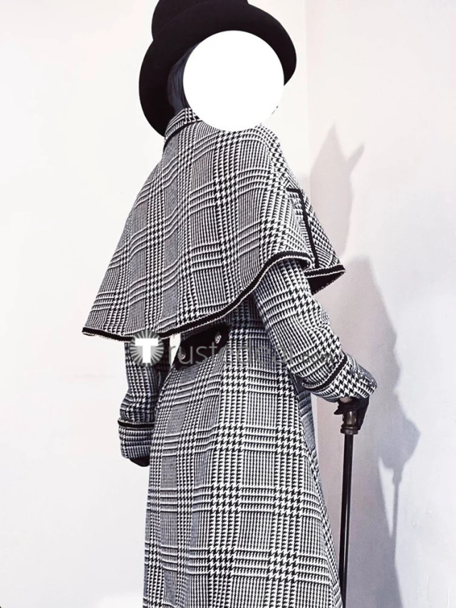 ཐི⋆♱⋆ཋྀ ˚Black Butler Kuroshitsuji Ciel Phantomhive Houndstooth Trench Coat Cosplay Costume available at 