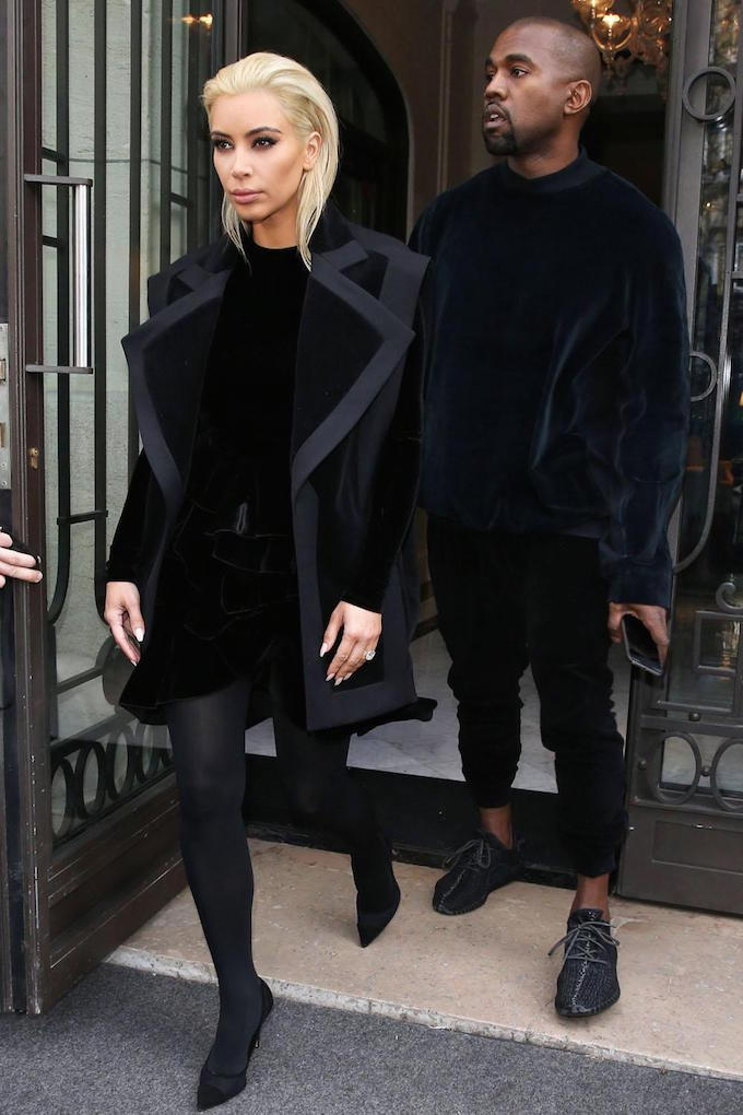 bebeandbee:  Kim goes Blonde and we likes….So Kim and Kanye stepped out last night