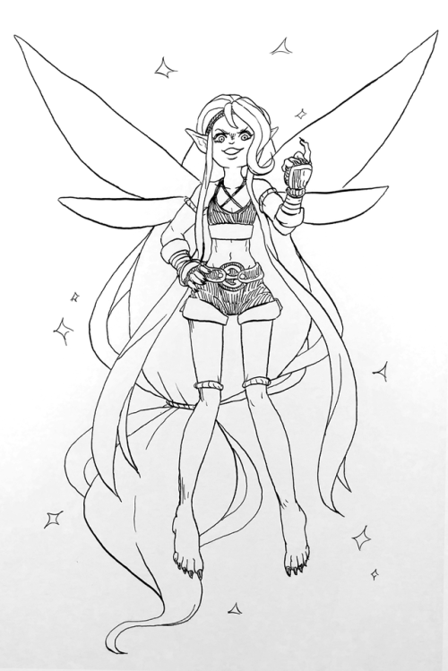 Inktober day 20: A Fighter Fairy.