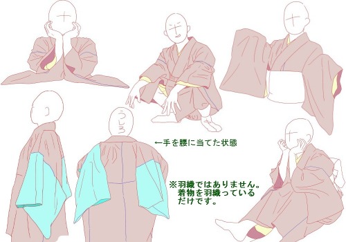 Kimono poses 1/3, by Mizunoe