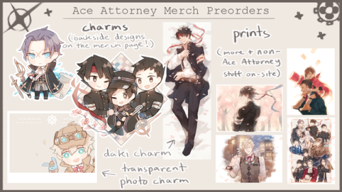 batensan:I’m opening preorders, featuring Ace Attorney merch! Preorders close 6/18!I also have print