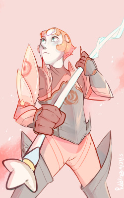 gigglepox: Pearl knight?? Bird warrior.. fighting for her curly love..