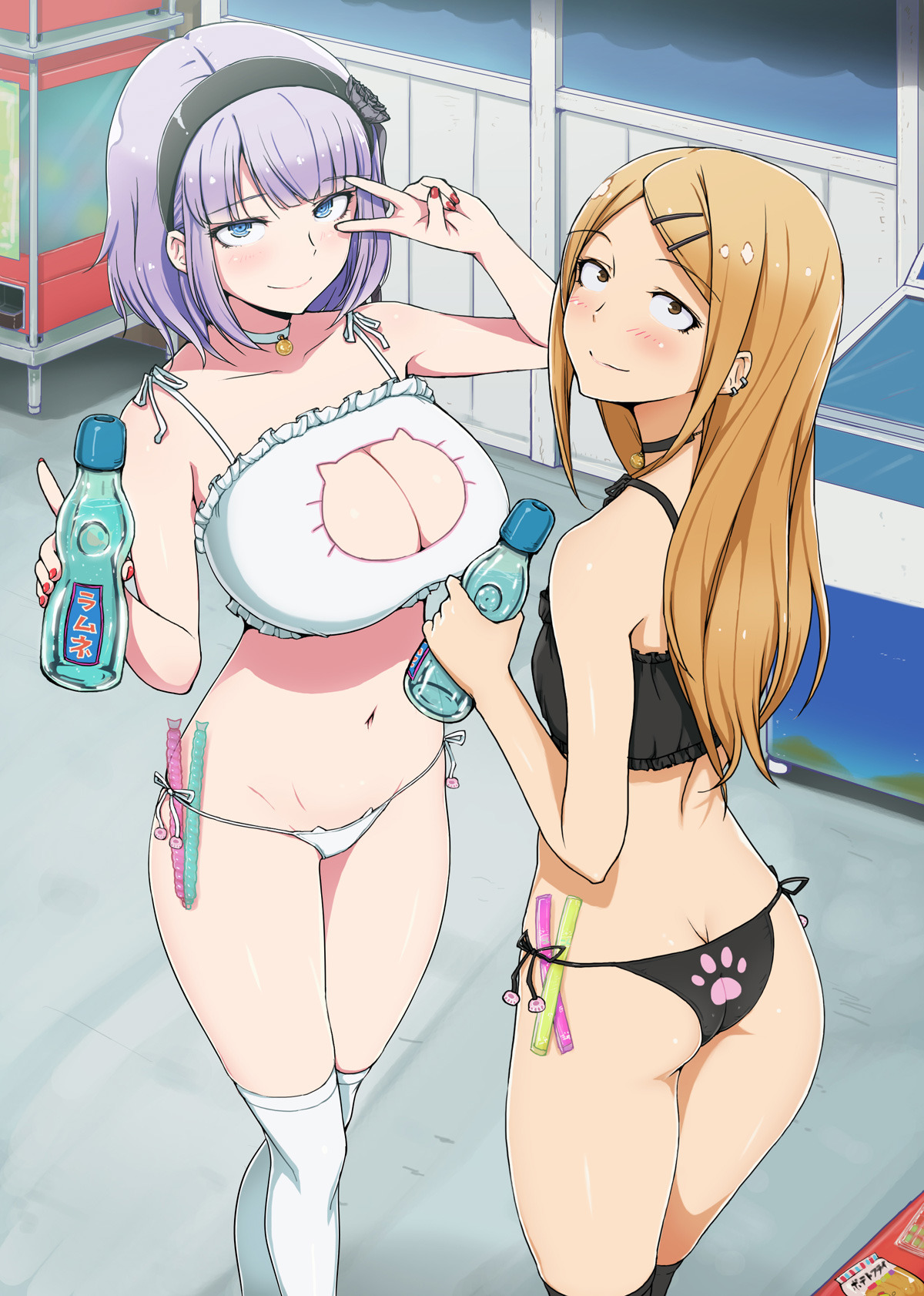 grimphantom2:   lewdest-lounge:   ほたるとサヤ師と猫下着！の巻    Hot!