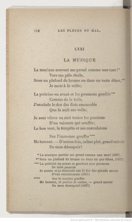 La Musique, Les Fleurs du Mal, Charles Baudelaire