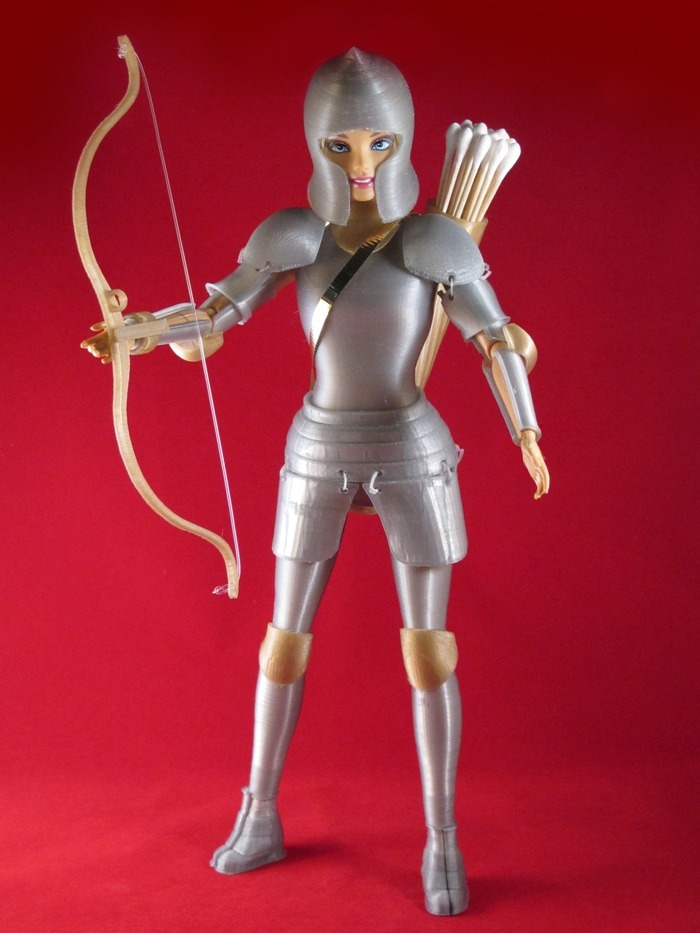 maxistentialist:  3d printed armor for Barbie. The files are available for $1 on