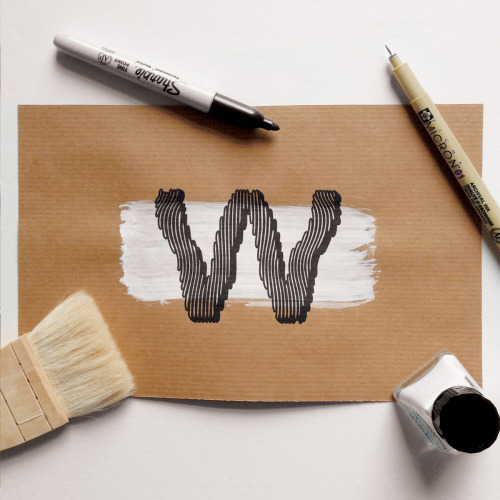 betype:    hand lettering on kraft paper 2 by  James Lewis /  Ligature Collective