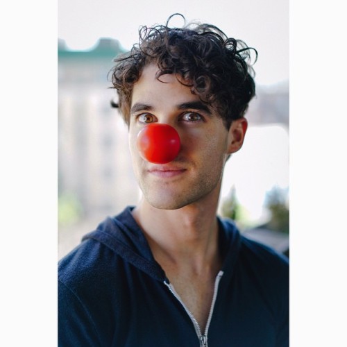 darrencriss-news-blog: carlyfoulkes: Once a clown. Always a clown. @darrencriss #RedNoseDay