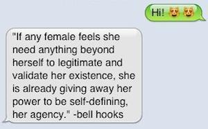 leeadares:
“ The bell hooks Hotline: For When You’d Rather Not Give Out Your Number
An anonymous angel from New York delivered a wonderful public service today: “a phone line that automatically reads quotations from bell hooks.” From our savior, via...