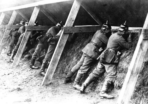 German troops on the Belgian frontier, date unknown