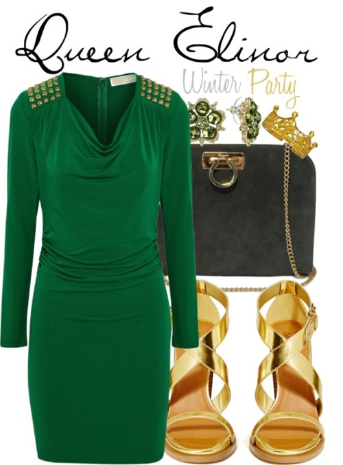 Queen Elinor: Winter Party! por alitadepollo con gold heel pumps