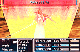 gainsboroug:Final Fantasy VII: L I M I T   B R E A K S         ↳ Aerith Gainsborough.