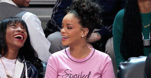 lilsleepyguurl:  rihenna:  Rihanna at a NBA All-Star Game  