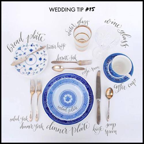 Todays Wedding Tip is a quick reference to look at when setting a table. Of course, there are many d