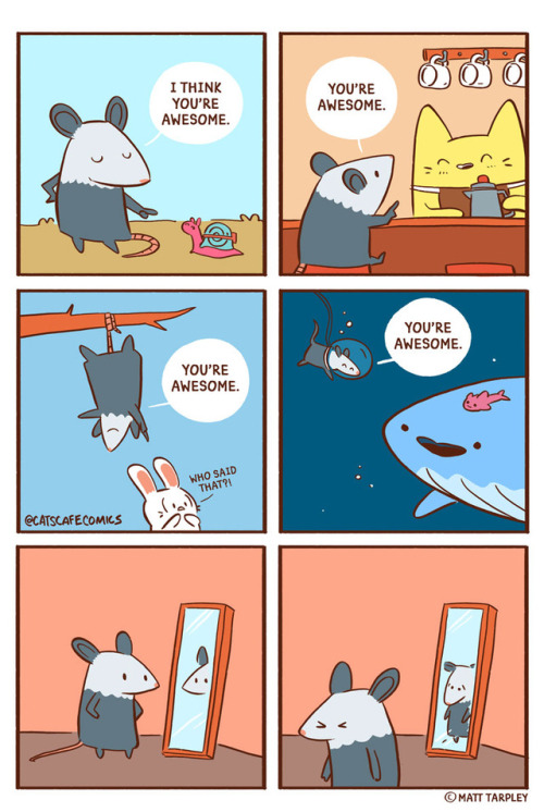 catscafecomics:Awesome Opossum - This one hits a little close to home…