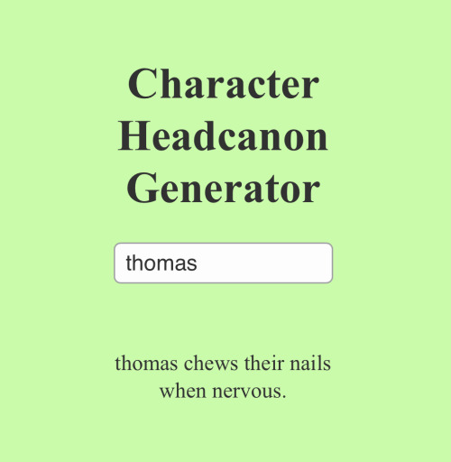 I Did The Character Headcanon Generator With The Tlh Characters
