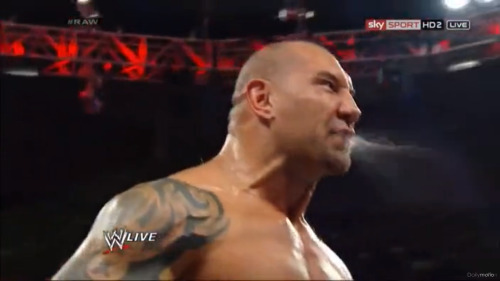 Batista practicing his Triple H impression