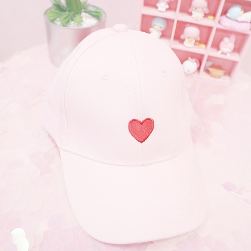 ♡ Pink Love Heart Cap (3 Colours) - Buy Here ♡Discount Code: honey (10% off any purchase!!)