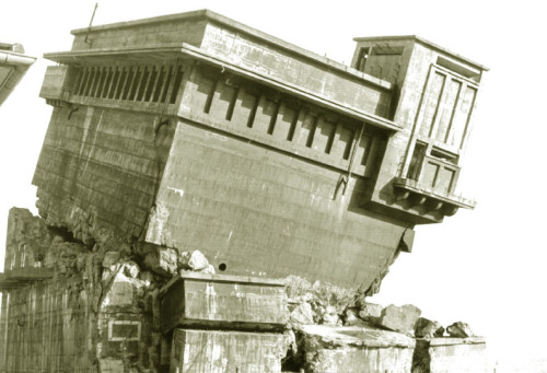 Start of the demolition of the Befehlsbunker Wilhelmshaven, Germany, 1949