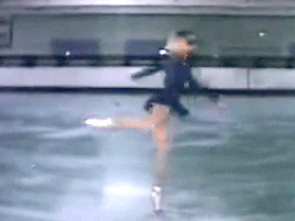allekha:  Darlene Parent (née  Gilbert) skating in pointe shoe skates. 1950s or 60s? This video gives me several different conflicting thoughts:“Wow! That’s so pretty! She looks like a ballerina on a music box.”“Those must be so difficult to