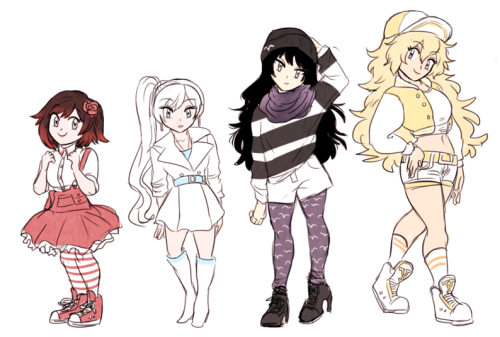 RWBY + SSSN in kpop/korean inspired fashion