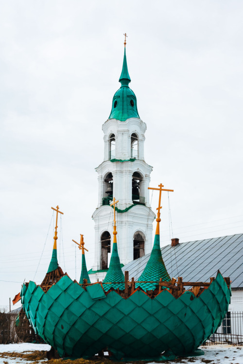 Reconstruction of church domes in Levashovo, Yaroslavskaya obl// The Resurrection Church, 1779 //