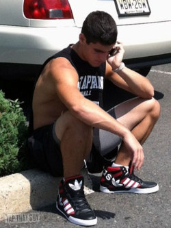 saxonjacks:  yourboyfriendsfeet:  http://yourboyfriendsfeet.tumblr.com/  Visit www.saxonjacks.com for sweaty used sox and gear.  I love seeing compressions sneak out from under shorts!