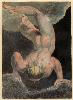 desimonewayland:  A Large Book of Designs / The First Book of Urizen / William Blake 1794 - Colour relief etching predominantly in black, blue, grey and pink, with hand colouring. 