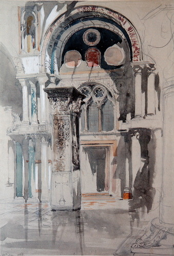 artist-john-ruskin: Part of St Mark Venice, 1846, John Ruskin