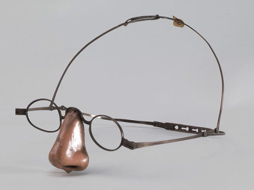 A silver prosthetic nose from the mid-19th century. Syphilis caused the destruction of the nose, which gave rise to 18th-century ‘No-nose clubs’. This one was worn by a woman who had lost hers to the disease