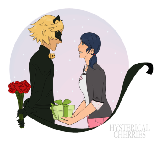 Here’s marichat exchanging their own gifts for @scheleton‘s @mlsecretsanta! Hope you have a purrfect