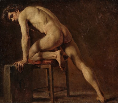 hadrian6:  Study of a Male Nude. early 1840s.