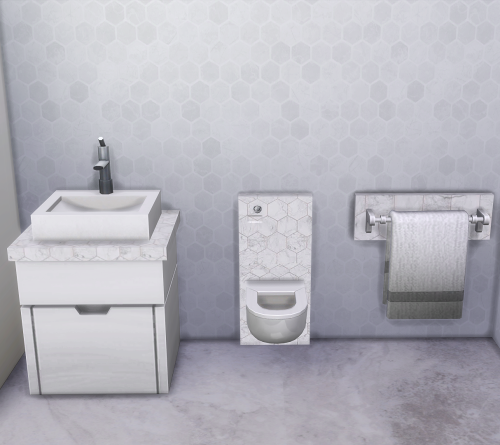  Honeycomb Marble Bathroom SetJust a little EA bathroom recolour/retexture for anyone that wants i