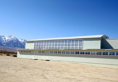 Assembly Hall, East Face of the Sierra Nevada, with Monument shown in the bottom picture, Manzanar N