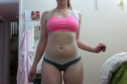 eatthisrosebud:  When you work out at home, panties are appropriate bottoms. 