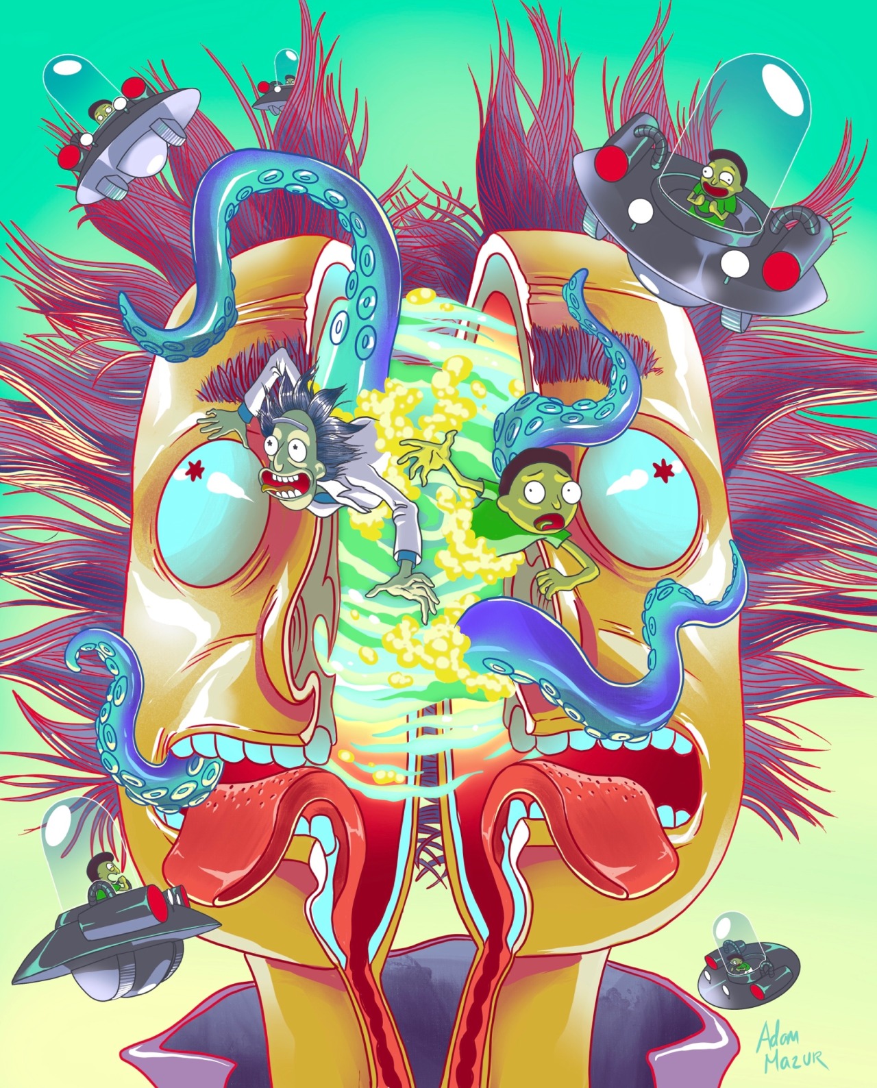 A Cool Ass iPhone 6 Wallpaper I Made (Trippy Rick and Morty) : r