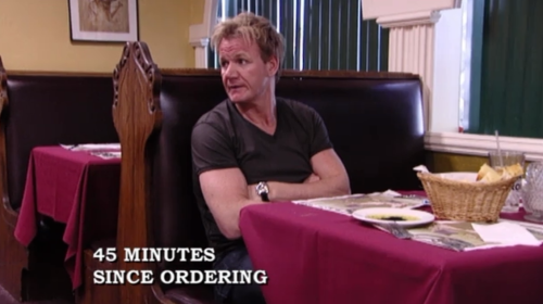 10knotes: My favorite Gordon Ramsay moment is when his food was too slow so he took a jog and then fell asleep