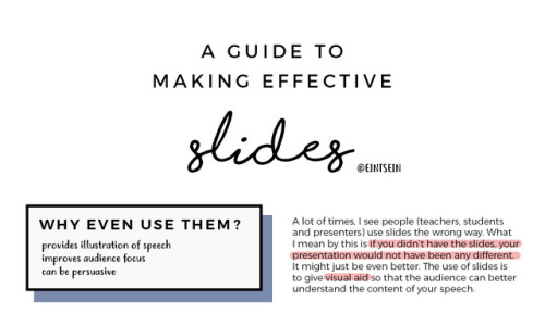 eintsein: A GUIDE TO MAKING EFFECTIVE SLIDESaka how to create presentation slides that actually impr