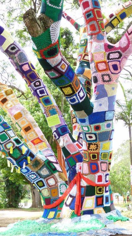 fashionedforchange:  Yarn Bombing by the Woza Moya Income generation project at the