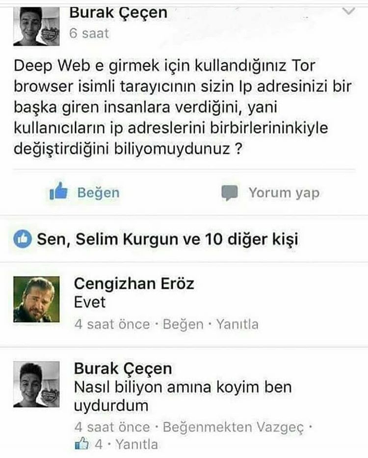 - Deep web'e girmek için...