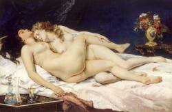 aestheticofhate:Gustave Courbet - Le Sommeil