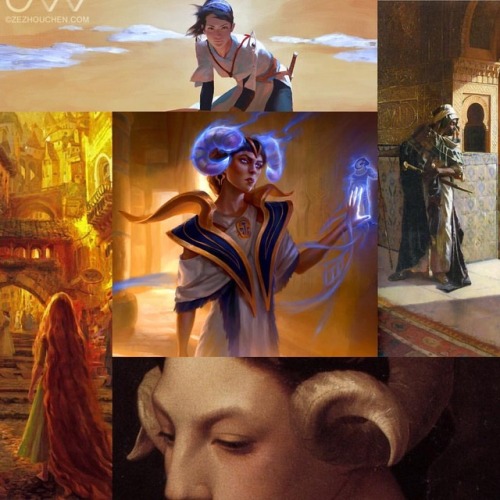 artofryanyee:  Some of the images that inspired me when I was creating “Vizier of Many Faces ” Art in clockwise order: Zezhou​ ​Chen, ​Rudolf Ernst, Jean leon Gerome, Tangled concept art Claire Keane. The key is to study the aspects that intrigue