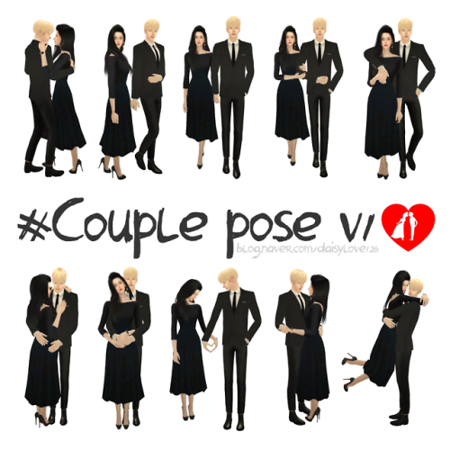 Couple pose v1 by daisylove126 * 1 pose file (only ingame)* 10 poses (all grouppose)* You need Andre