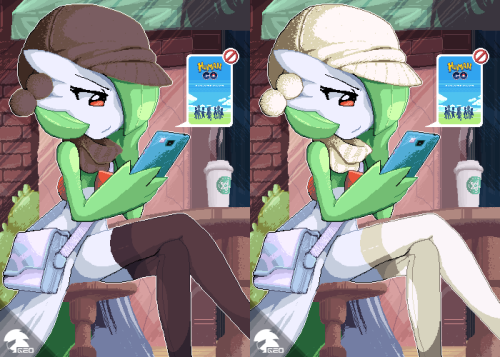 [Pixel-Art] Hipster Gardevoir in a Starmiebucks playing Human GO ◤Patreon  ◤Youtube  ◤Face