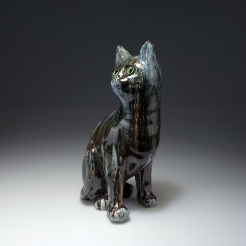 Emile Gallé, Cat, 1884-89. Faience. Nancy, France. Via Quittenbaum 