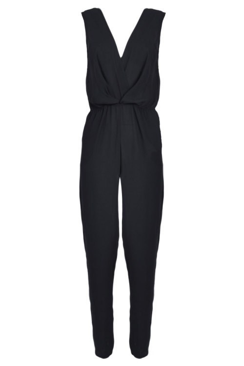 TFNC Jumpsuits - Plunging V neckline to front and reverse - Delicate sheer chiffon fabric - Loose fi
