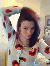 kitty-in-training:  My Elmo Onsie may have made me a little hyper! 