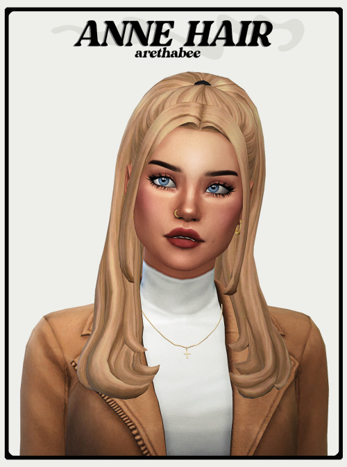 arethabee:anne hair (3 versions) 18 ea colors (true black) hat compatible base game compatible terms